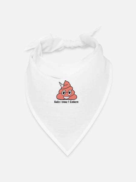 I bims 1 Einhornkackhaufen - Bandana Dreieckstuch - Weiß