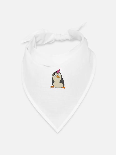Pinguin Einhorn - Bandana Dreieckstuch - Weiß