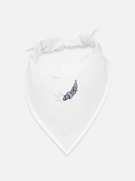 Zündkerze mit Farbänderungsfunktion - Bandana Dreieckstuch - Weiß