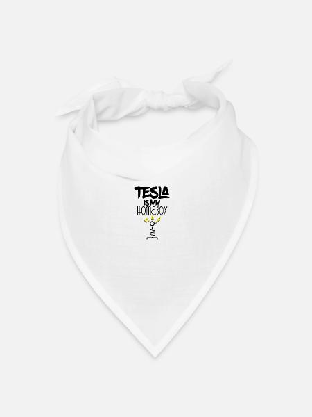 Tesla is my homeboy - Bandana Dreieckstuch - Weiß