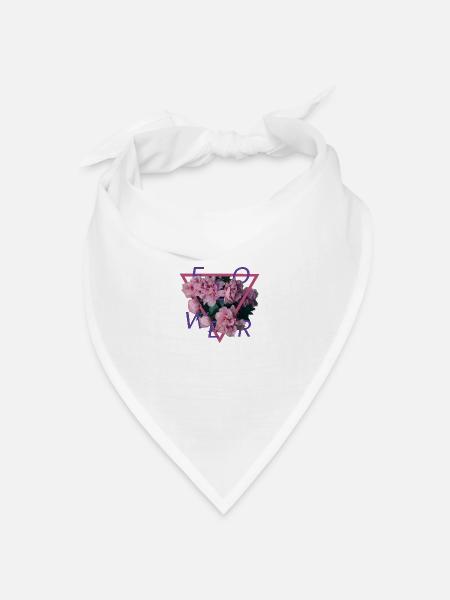 Flower Design - Bandana Dreieckstuch - Weiß