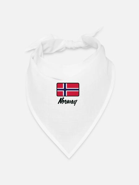 Nationalflagge von Norwegen - Bandana Dreieckstuch - Weiß