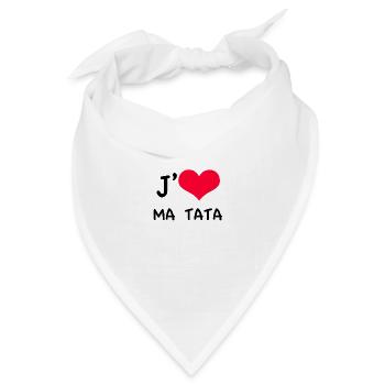 Ich liebe meine tata roten Herzen - Bandana Dreieckstuch - Weiß - Vorne