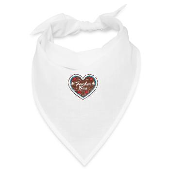 Lebkuchenherz "Fescher Bua" - Bandana Dreieckstuch - Weiß - Vorne