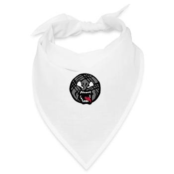 Petanque Cartoon Gesicht Zunge Mund von - Bandana Dreieckstuch - Weiß - Vorne