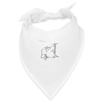 Drums Silhouette - Bandana Dreieckstuch - Weiß - Vorne