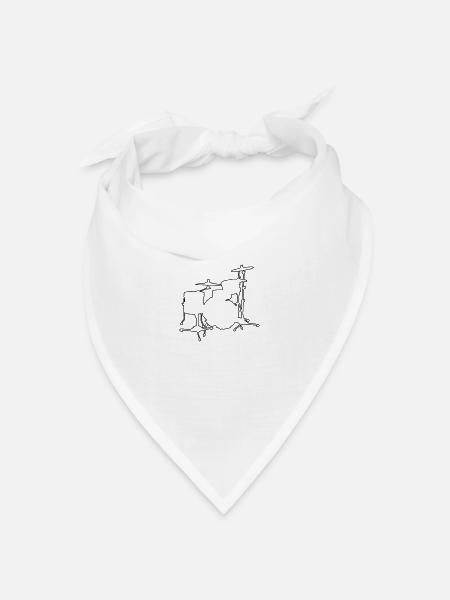 Drums Silhouette - Bandana Dreieckstuch - Weiß