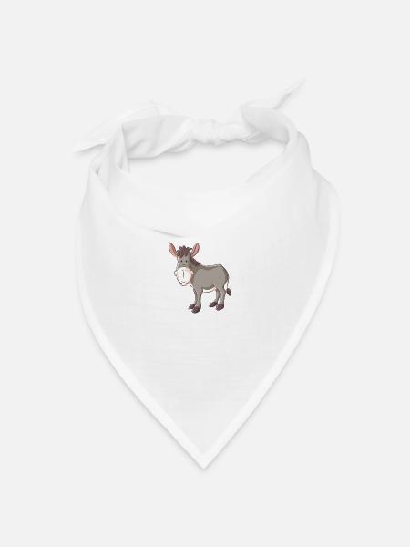 Helio der Esel - Bandana Dreieckstuch - Weiß
