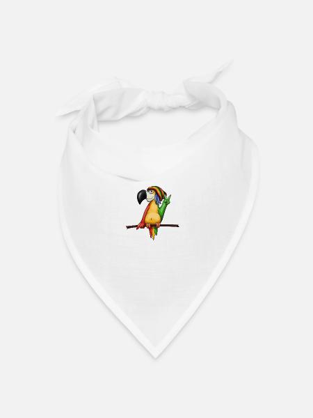 Reggae Papagei cooles lässiges Musik Geschenk - Bandana Dreieckstuch - Weiß