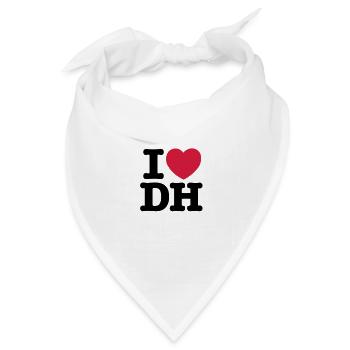 I Love DH Downhill Mountain Biking - Bandana Dreieckstuch - Weiß - Vorne