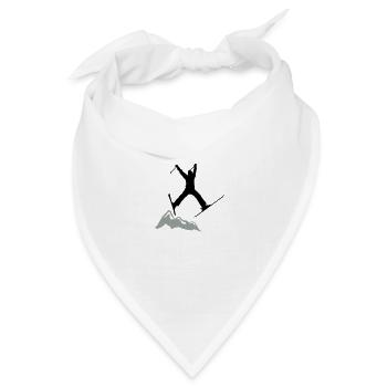 ski jump / ski jumper mountains - Bandana Dreieckstuch - Weiß - Vorne