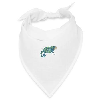 Chamäleon grün und blau - Bandana Dreieckstuch - Weiß - Vorne