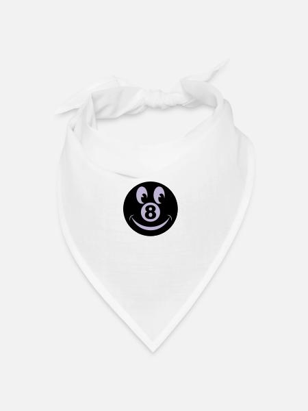 8 ball smiley vecto - Bandana Dreieckstuch - Weiß