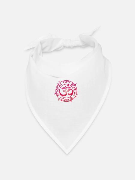aum_om_shanti_chakra1_muladhara_root - Bandana Dreieckstuch - Weiß
