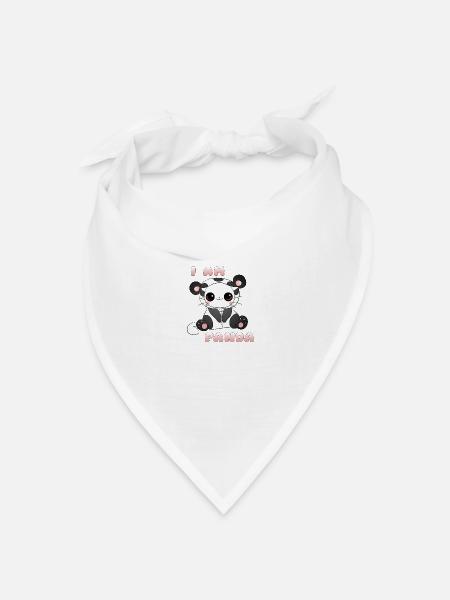 I am Panda - Bandana Dreieckstuch - Weiß