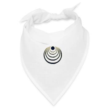 Mond Zauber, digital blau gold, Intuition, - Bandana Dreieckstuch - Weiß - Vorne