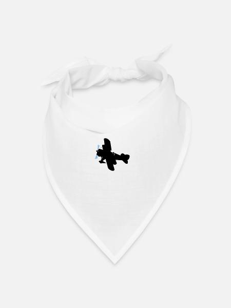 Flugzeug - Bandana Dreieckstuch - Weiß