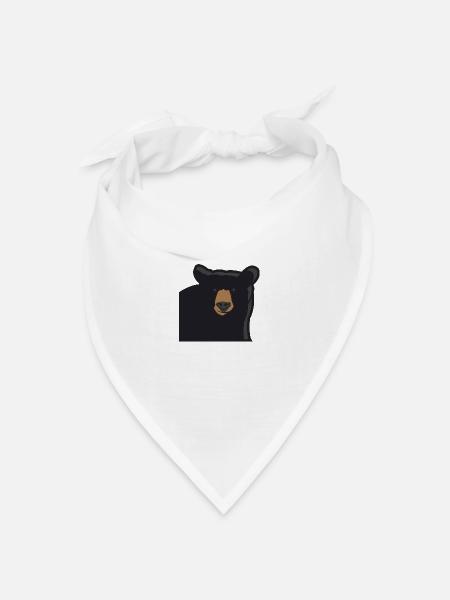 Schwarzbär Grizzly Grizzlybär Bär Geschenkidee - Bandana Dreieckstuch - Weiß