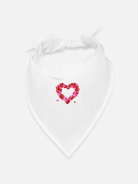 Herz aus Herzen - Bandana Dreieckstuch - Weiß