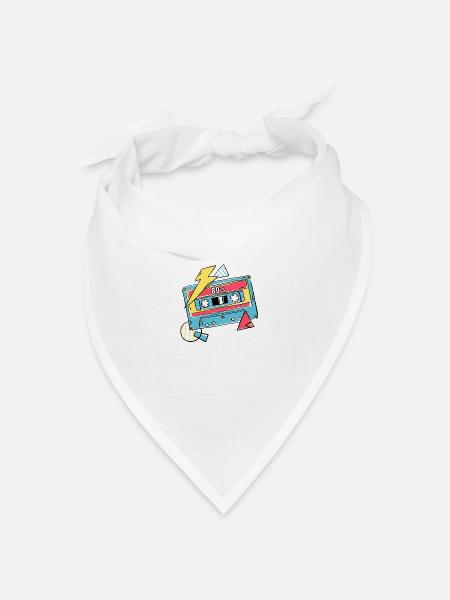 Kassette Musik 80s Geschenk Pop Style Geschenkidee - Bandana Dreieckstuch - Weiß