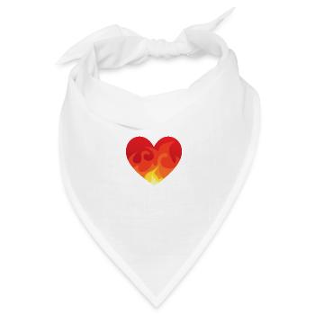 Heart with fire de - Bandana Dreieckstuch - Weiß - Vorne