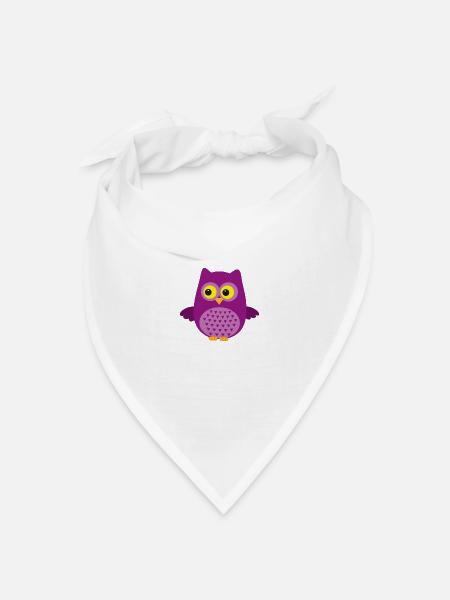 Eule - Bandana Dreieckstuch - Weiß