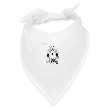 Haus und Tiere im Wald Naturliebe Geschenk - Bandana Dreieckstuch - Weiß - Vorne