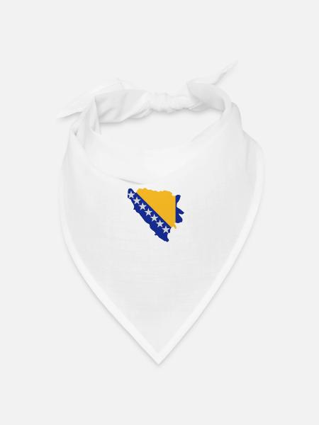 Bosnien Herzegowina - Bandana Dreieckstuch - Weiß