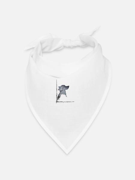hund in Aquarell - Bandana Dreieckstuch - Weiß