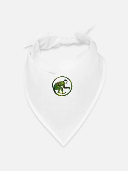 Affe im Dschungel Affen - Bandana Dreieckstuch - Weiß