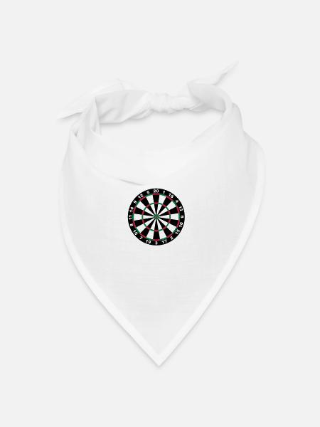 Dartscheibe - Bandana Dreieckstuch - Weiß