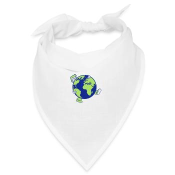 erde planet welt kugel rund gross riesig tragen sc - Bandana Dreieckstuch - Weiß - Vorne