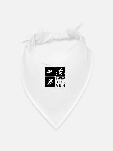 Swim Bike Run Triathlon - Bandana Dreieckstuch - Weiß