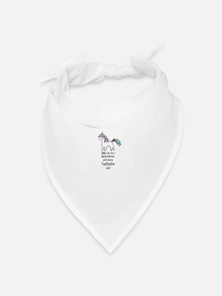 Glückseinhorn Taufpatin - Bandana Dreieckstuch - Weiß