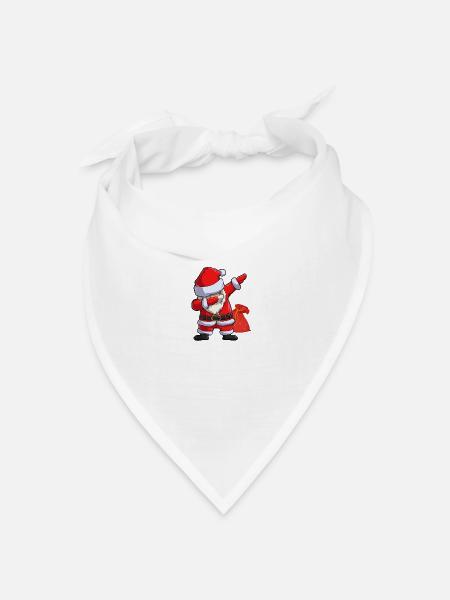 Weihnachtsmann Santa Claus - Bandana Dreieckstuch - Weiß