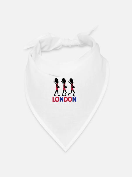 LONDON Text Königin Wache - Bandana Dreieckstuch - Weiß
