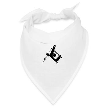 Tattoomaschine Tattoo Machine Ink Outlaw Pain Fear - Bandana Dreieckstuch - Weiß - Vorne