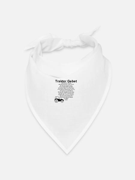 Traktor Gebet Shirt - Bandana Dreieckstuch - Weiß