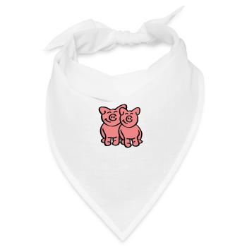 Cute Pigs - Bandana Dreieckstuch - Weiß - Vorne
