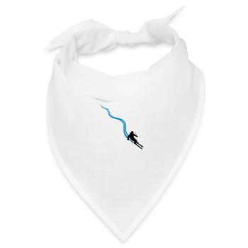 linie pfad striche spuren ski fahren runter berg w - Bandana Dreieckstuch - Weiß - Vorne