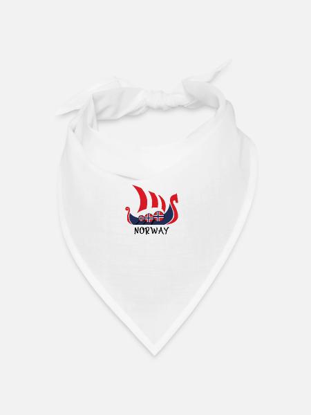 Wikingerschiff Norway Geschenk - Bandana Dreieckstuch - Weiß