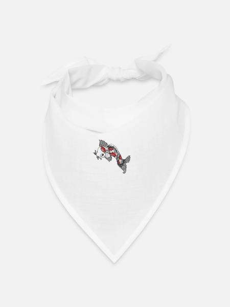 Koi Fisch - Körper Kunst Design - Bandana Dreieckstuch - Weiß