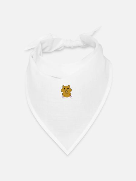 Hamster Hamsterbacken Nagetier - Bandana Dreieckstuch - Weiß