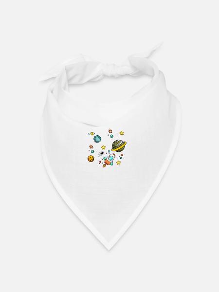 Weltall - Bandana Dreieckstuch - Weiß