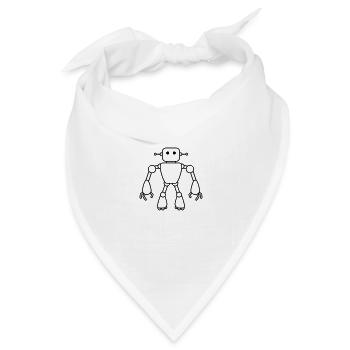 Robot Man - Bandana Dreieckstuch - Weiß - Vorne