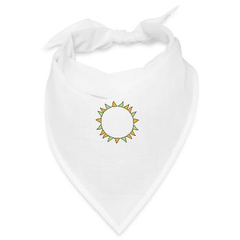 bunte girlande kreis ring rund rahmen party dekora - Bandana Dreieckstuch - Weiß - Vorne