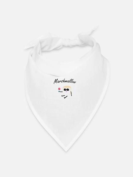 Marshmallow Marshmallows Süß Süßigkeit Lollipop - Bandana Dreieckstuch - Weiß