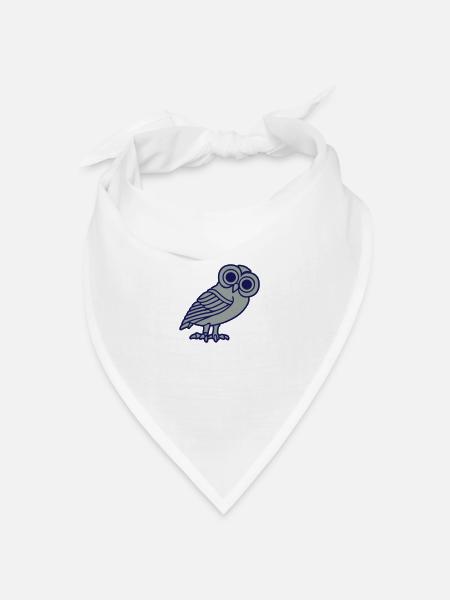 eule athena vogelsymbol mythologische weisheit - Bandana Dreieckstuch - Weiß