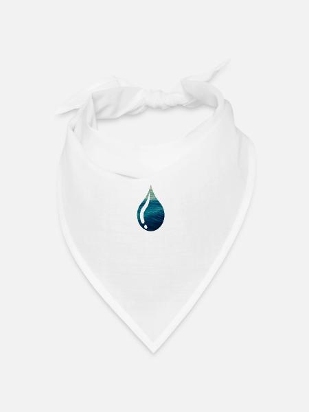 Wassertropfen Wasser - Bandana Dreieckstuch - Weiß