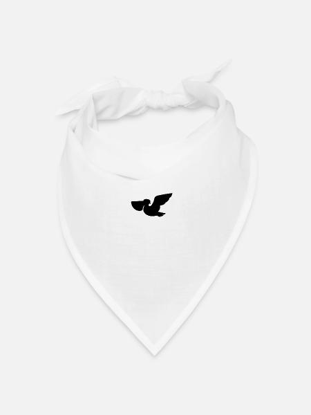 Pelikan Vogel - Bandana Dreieckstuch - Weiß